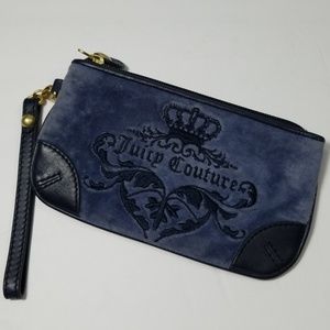 Juicy Couture wristlet velour blue